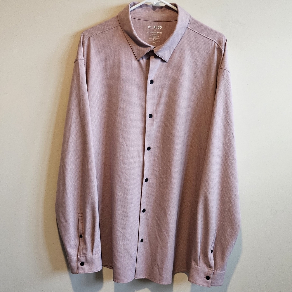 01. ALGO Button Down Shirt - Strerch Performance - Pink - Size XXL